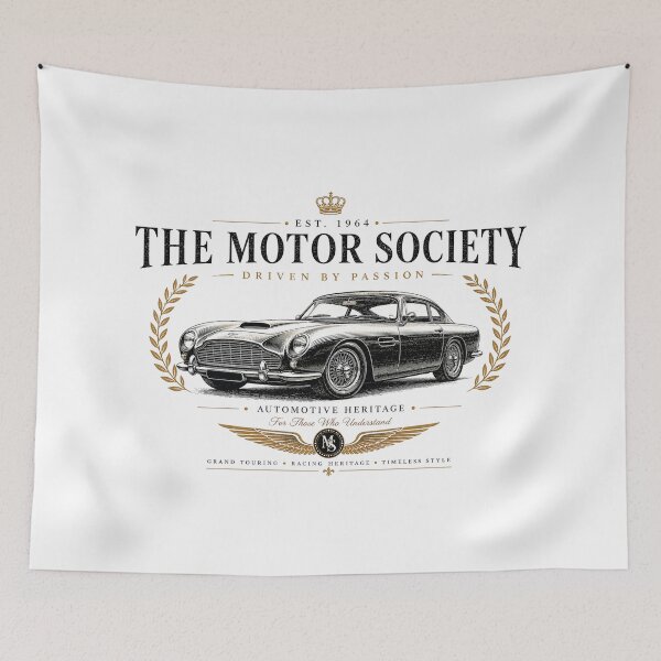 Item preview, The Motor Society Vintage Grand Touring Classic Car Heritage Design designed and sold by Ivory Code.
