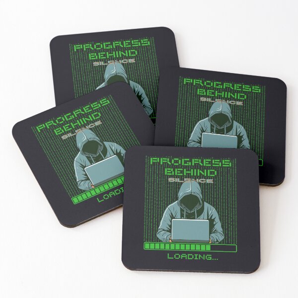 Item preview, Progress Behind Silence – Hacker Coding Binary Loading Bar designed and sold by GoGreenlove.