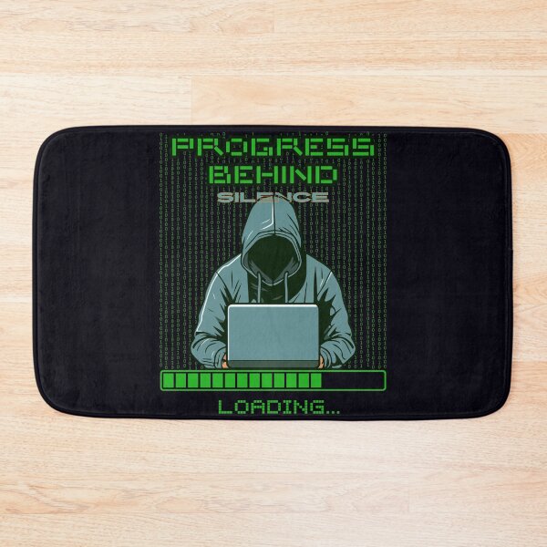 Item preview, Progress Behind Silence – Hacker Coding Binary Loading Bar designed and sold by GoGreenlove.