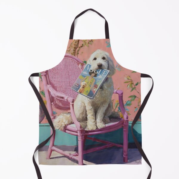 Item preview, Grandmillennial art, Labradoodle with magazine in preppy interior designed and sold by SophieClimaArt.