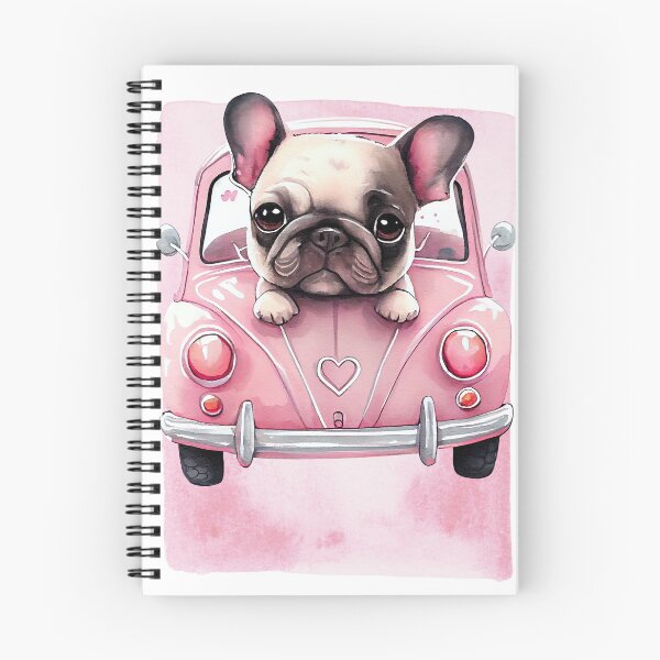 Item preview, French Bulldog in Pink Car designed and sold by TeeGeeTees.