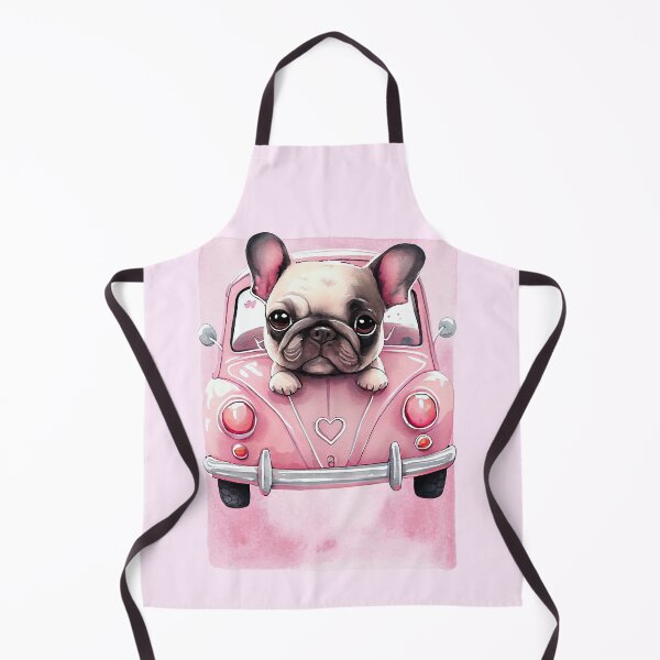 Item preview, French Bulldog in Pink Car designed and sold by TeeGeeTees.
