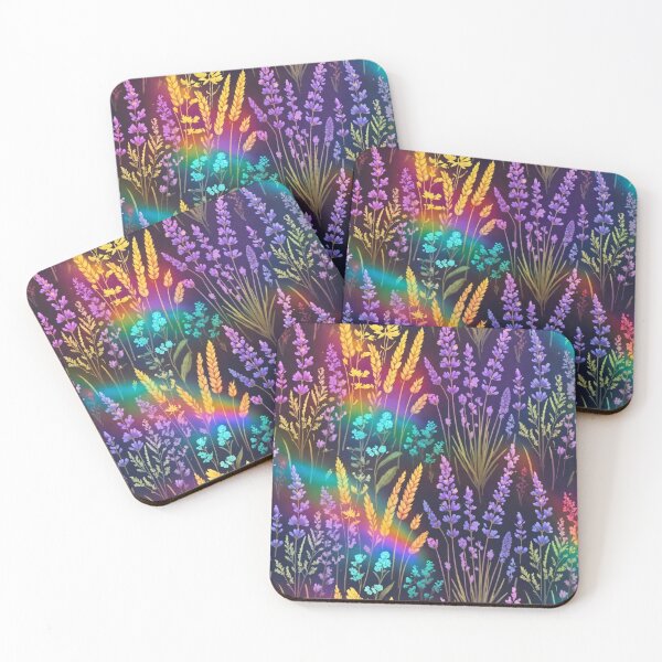 Item preview, Rainbow Lavender Seamless Floral Pattern designed and sold by IntelliMindDesigns.