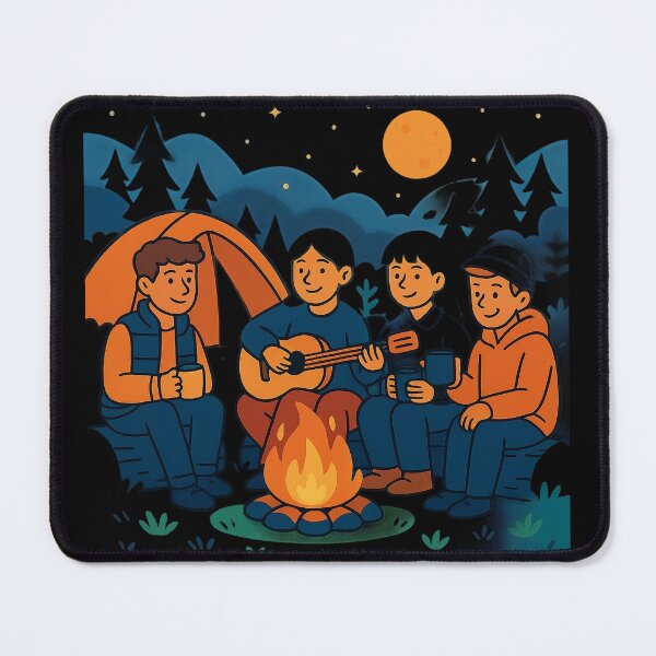 Item preview, ​Cozy Campfire Night with Friends Illustration - Cute Camping Cartoon Vector Art designed and sold by LoopyStudio.