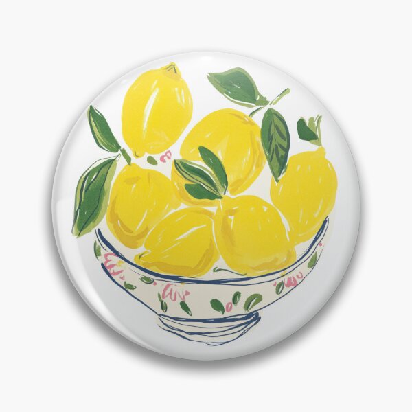 Item preview, Ceramic Bowl of Lemons with Leaves – Rustic Watercolor Illustration designed and sold by EmeraldeaArt.