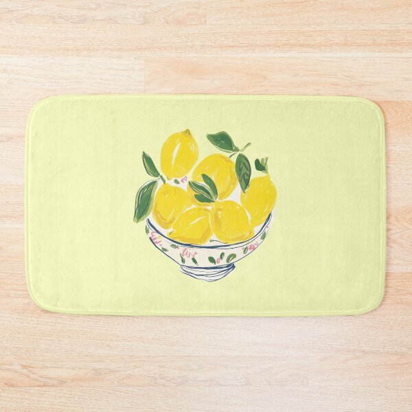 Item preview, Ceramic Bowl of Lemons with Leaves – Rustic Watercolor Illustration designed and sold by EmeraldeaArt.