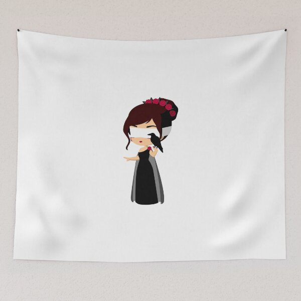 Item preview, Cute Gothic Chibi Vampire Princess with Raven - Kawaii Horror Art designed and sold by Lilith.3x313 Vault.