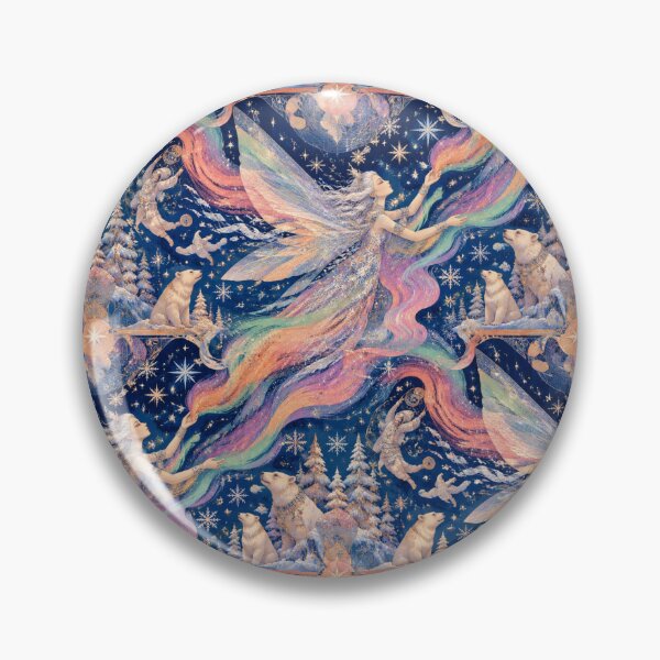 Item preview, The Aurora Fairy Seamless Pattern - Northern Lights Goddess, Art Nouveau Arctic Fantasy, Polar Bear Magic, Celestial Winter Repeat, Ethereal Borealis Dance, Fairycore Snow designed and sold by Natalia-Vlad.