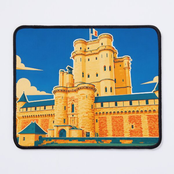 Item preview, Vincennes Castle Keep & French Flag – Vintage Paris Travel Poster designed and sold by White-Camel.