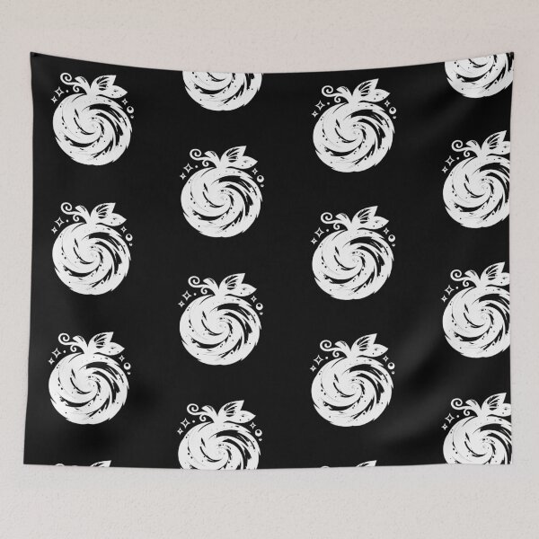 Item preview, Stylized black and white fruit with a swirl (negative ver) designed and sold by Moonshroomarts.