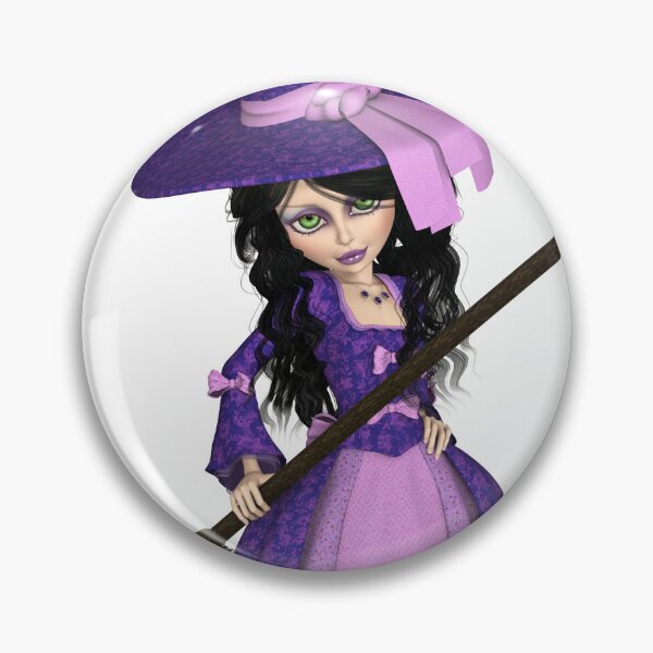 Item preview, Whimsical Purple Witch with Broomstick - Cute Halloween Art designed and sold by Lilith.3x313 Vault.