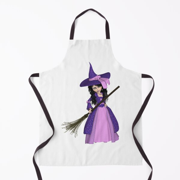 Item preview, Whimsical Purple Witch with Broomstick - Cute Halloween Art designed and sold by Lilith.3x313 Vault.