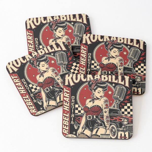 Item preview, Rockabilly Pin Up Queen Hot Rod Vintage Rock and Roll Design designed and sold by ObsidianUruk.