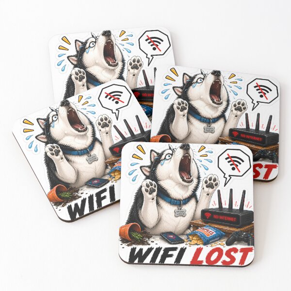 Item preview, Daily Disaster Series 1: Funny Wifi Lost Husky Dog Sticker designed and sold by Easternpantry.