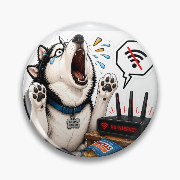 Item preview, Daily Disaster Series 1: Funny Wifi Lost Husky Dog Sticker designed and sold by Easternpantry.