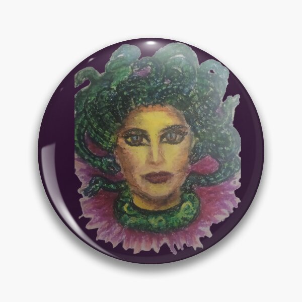 Item preview, Medusa and braids of snakes pastel portrait dark art designed and sold by Shukasya-Arts.