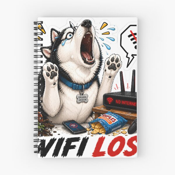 Item preview, Daily Disaster Series 1: Funny Wifi Lost Husky Dog Sticker designed and sold by Easternpantry.