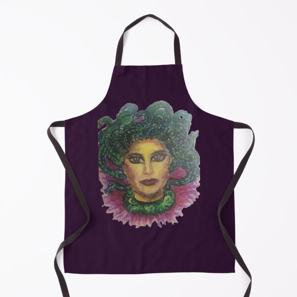 Item preview, Medusa and braids of snakes pastel portrait dark art designed and sold by Shukasya-Arts.