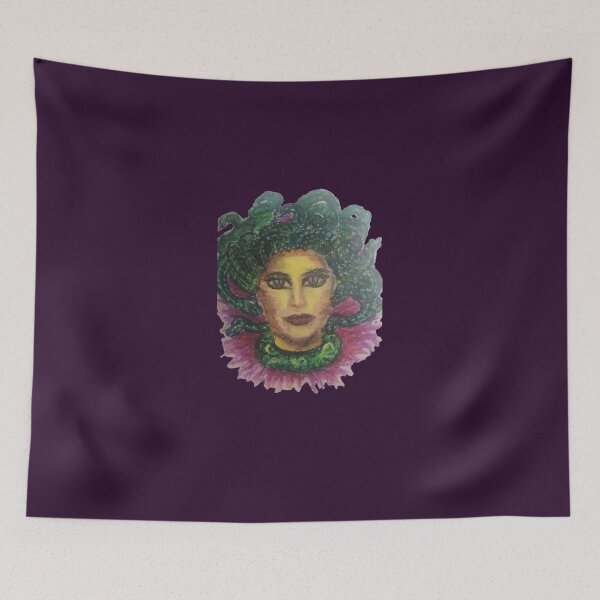 Item preview, Medusa and braids of snakes pastel portrait dark art designed and sold by Shukasya-Arts.