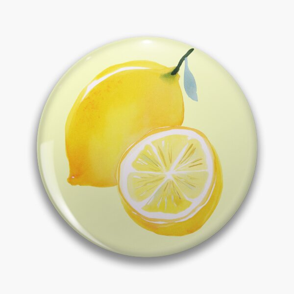 Item preview, Two Lemons with Half Lemon and Leaf – Watercolor Citrus Illustration designed and sold by EmeraldeaArt.