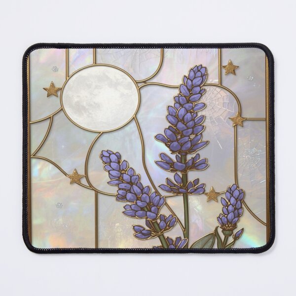 Item preview, Elegant Pearl Lavender Floral Stained Glass designed and sold by BriSher.
