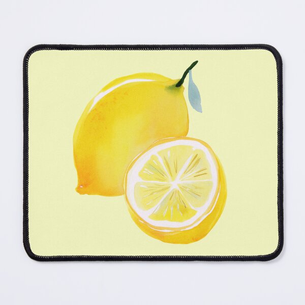 Item preview, Two Lemons with Half Lemon and Leaf – Watercolor Citrus Illustration designed and sold by EmeraldeaArt.