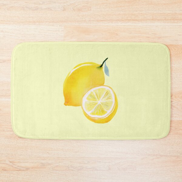 Item preview, Two Lemons with Half Lemon and Leaf – Watercolor Citrus Illustration designed and sold by EmeraldeaArt.