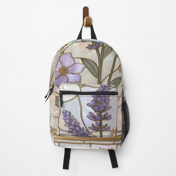 Item preview, Elegant Pearl Lavender Floral Stained Glass designed and sold by BriSher.
