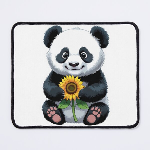 Item preview, Cute baby panda holding a sunflower designed and sold by kidoramagic.