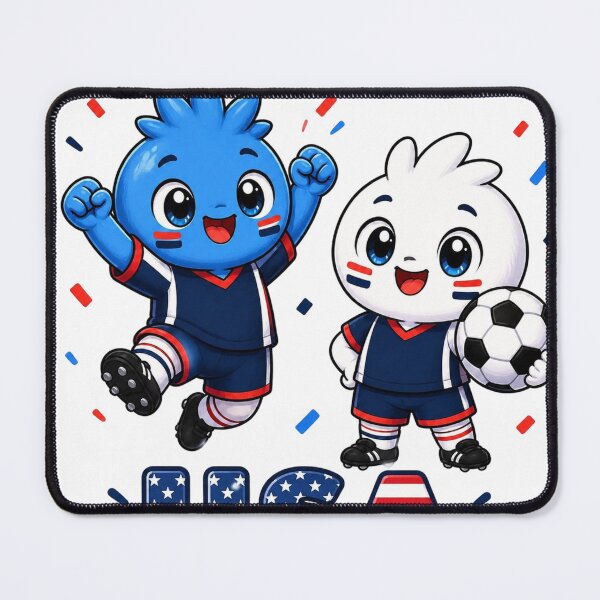 Item preview, USA soccer mascot – cheerful teammates designed and sold by World-of-Magic.