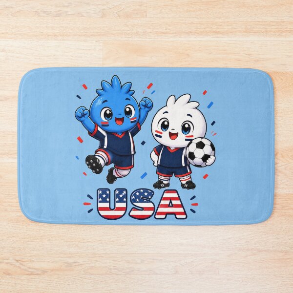 Item preview, USA soccer mascot – cheerful teammates designed and sold by World-of-Magic.