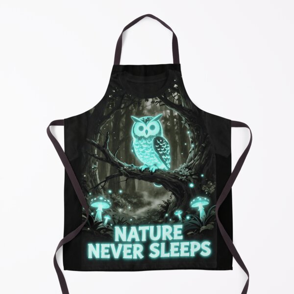 Artikelvorschau, Nature Never Sleeps Glowing Owl Forest Neon Nature Design entworfen und verkauft von DervoTeck2767.