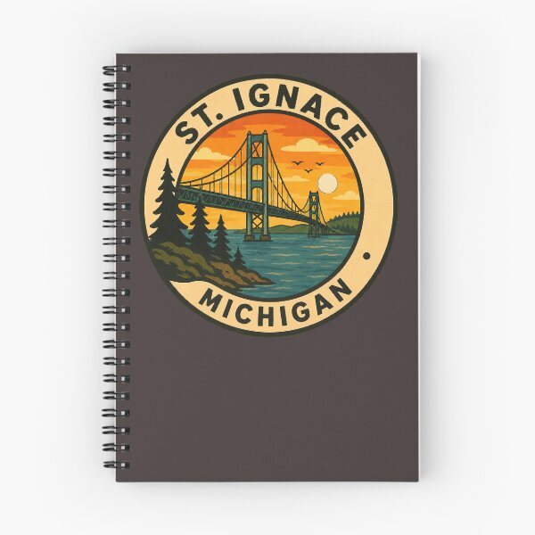 Item preview, St Ignace Michigan Mackinac Bridge Vintage Travel Badge designed and sold by American Travels.