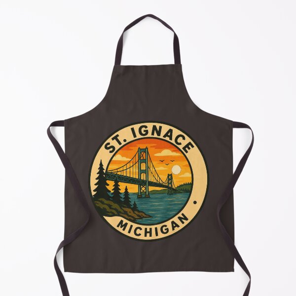 Item preview, St Ignace Michigan Mackinac Bridge Vintage Travel Badge designed and sold by American Travels.