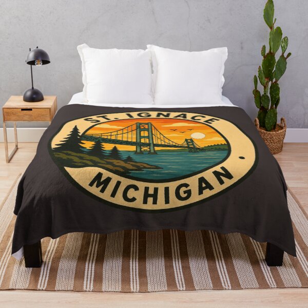 Item preview, St Ignace Michigan Mackinac Bridge Vintage Travel Badge designed and sold by American Travels.