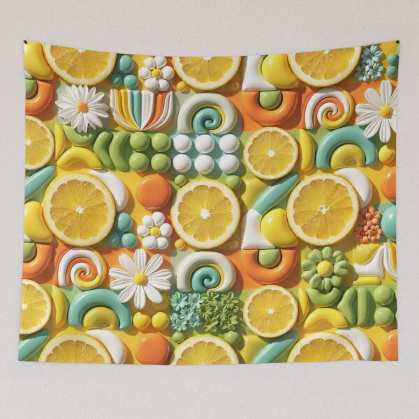 Item preview, Colorful Citrus Swirl Fruit Pattern designed and sold by IntelliMindDesigns.
