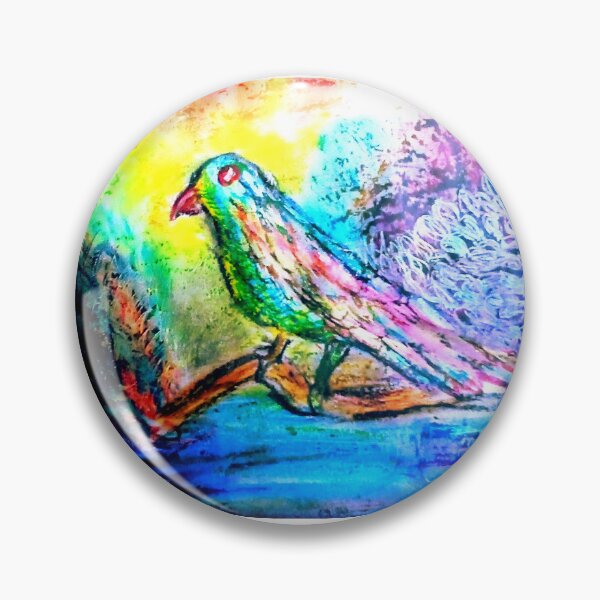 Item preview, A vibrant tropical colorful bird landscape |aura aesthetic wall art designed and sold by Shukasya-Arts.