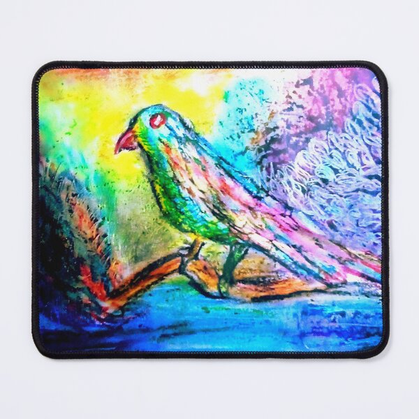 Item preview, A vibrant tropical colorful bird landscape |aura aesthetic wall art designed and sold by Shukasya-Arts.