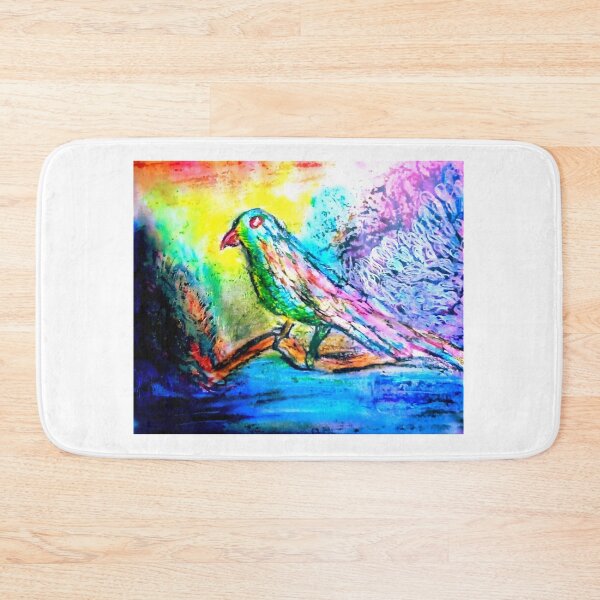 Item preview, A vibrant tropical colorful bird landscape |aura aesthetic wall art designed and sold by Shukasya-Arts.