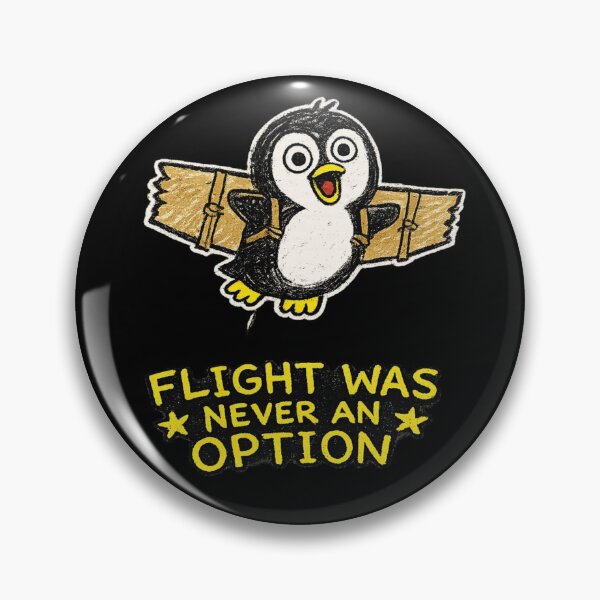 Item preview, Flight Was Never An Option Funny Penguin With Cardboard Wings Sticker designed and sold by VibeOffline Studio.