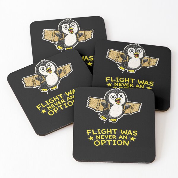Item preview, Flight Was Never An Option Funny Penguin With Cardboard Wings Sticker designed and sold by VibeOffline Studio.