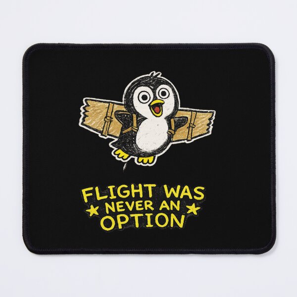 Item preview, Flight Was Never An Option Funny Penguin With Cardboard Wings Sticker designed and sold by VibeOffline Studio.