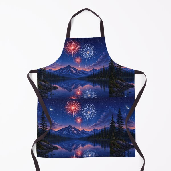 Item preview, Mountain Lake Fireworks Under the Stars designed and sold by jgvisualarts.