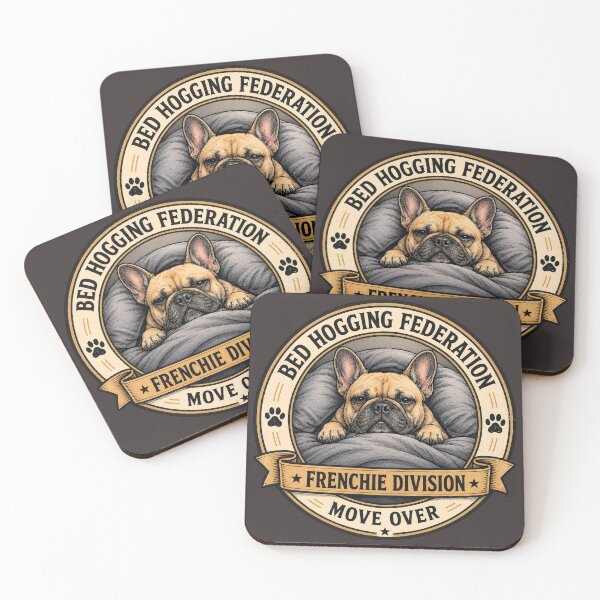 Item preview, Bed Hogging Federation - Frenchie Division - Move Over/ Funny French Bulldog Badge Logo  designed and sold by Halejo68.