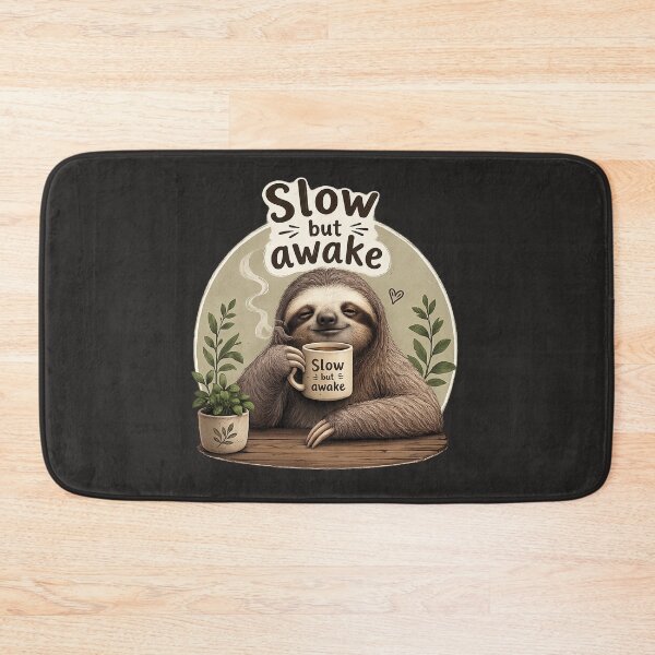 Item preview,  Slow But Awake Sloth - Funny Coffee Sloth T-Shirt Kawaii designed and sold by Arties4Bread⭐⭐⭐⭐⭐.