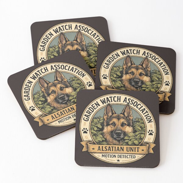 Item preview, Garden Watch Association - Alsatian Unit - Motion Detected/Funny German Shepherd Badge Logo  designed and sold by Halejo68.