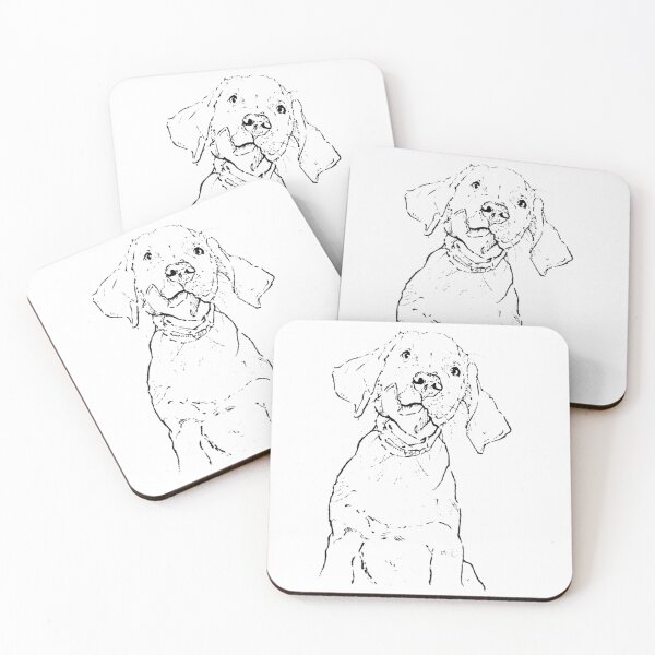Item preview, Labrador Puppy Drawing | Cute Labrador Dog Lover Gift | Adorable Puppy Line Art Print designed and sold by ArtofDogsbySeb.
