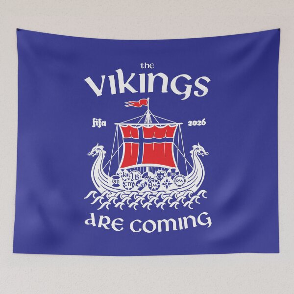 Item preview, The Vikings Are Coming. Norway Football World Cup 2026 Fan Art designed and sold by BorysMano.