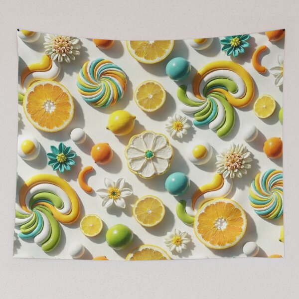 Item preview, Psychedelic Citrus Swirl Seamless Pattern designed and sold by IntelliMindDesigns.