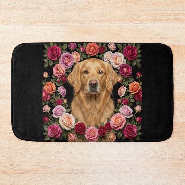 Item preview, Golden Retriever | Floral Frame designed and sold by JanjjaSoulInk.
